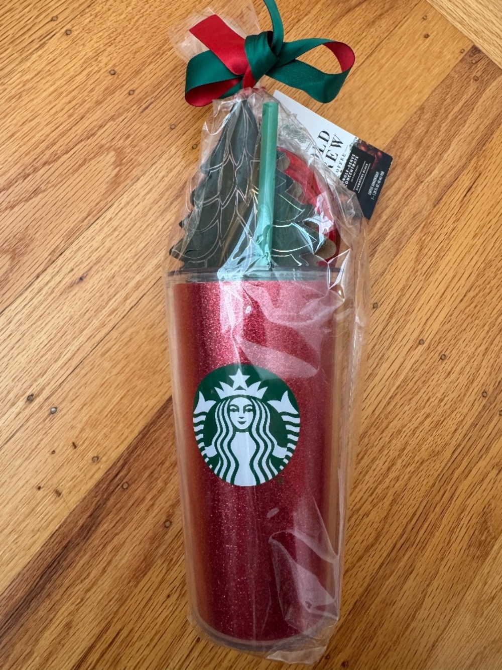 Starbucks Red Glitter 16oz Cold Cup Holiday Gift Set w/ Cold Brew Pod